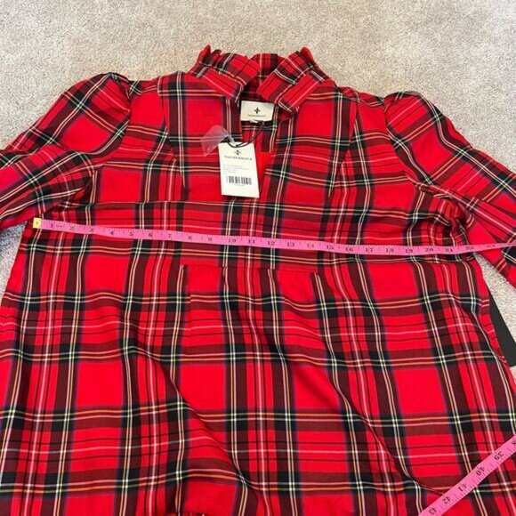 NWT Tuckernuck Women's Royal Stewart Tartan Palmerston Dress Red Plaid L - Picture 11 of 11